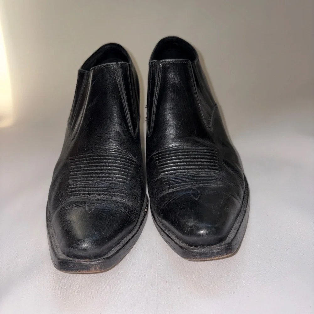 Charlie 1 Horse Black Western Heeled Mules by Lucchese - Picture 3 of 8